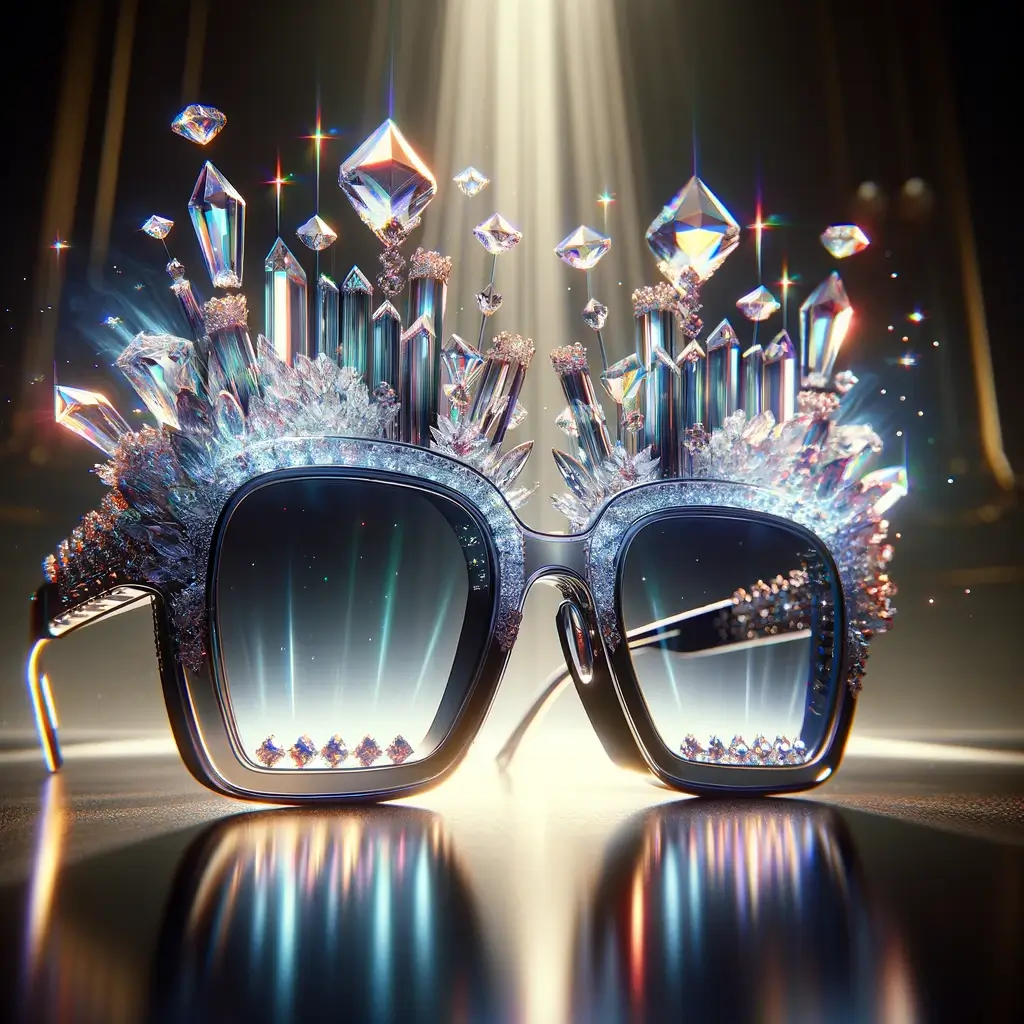 Extravagant diamanté spectacles.